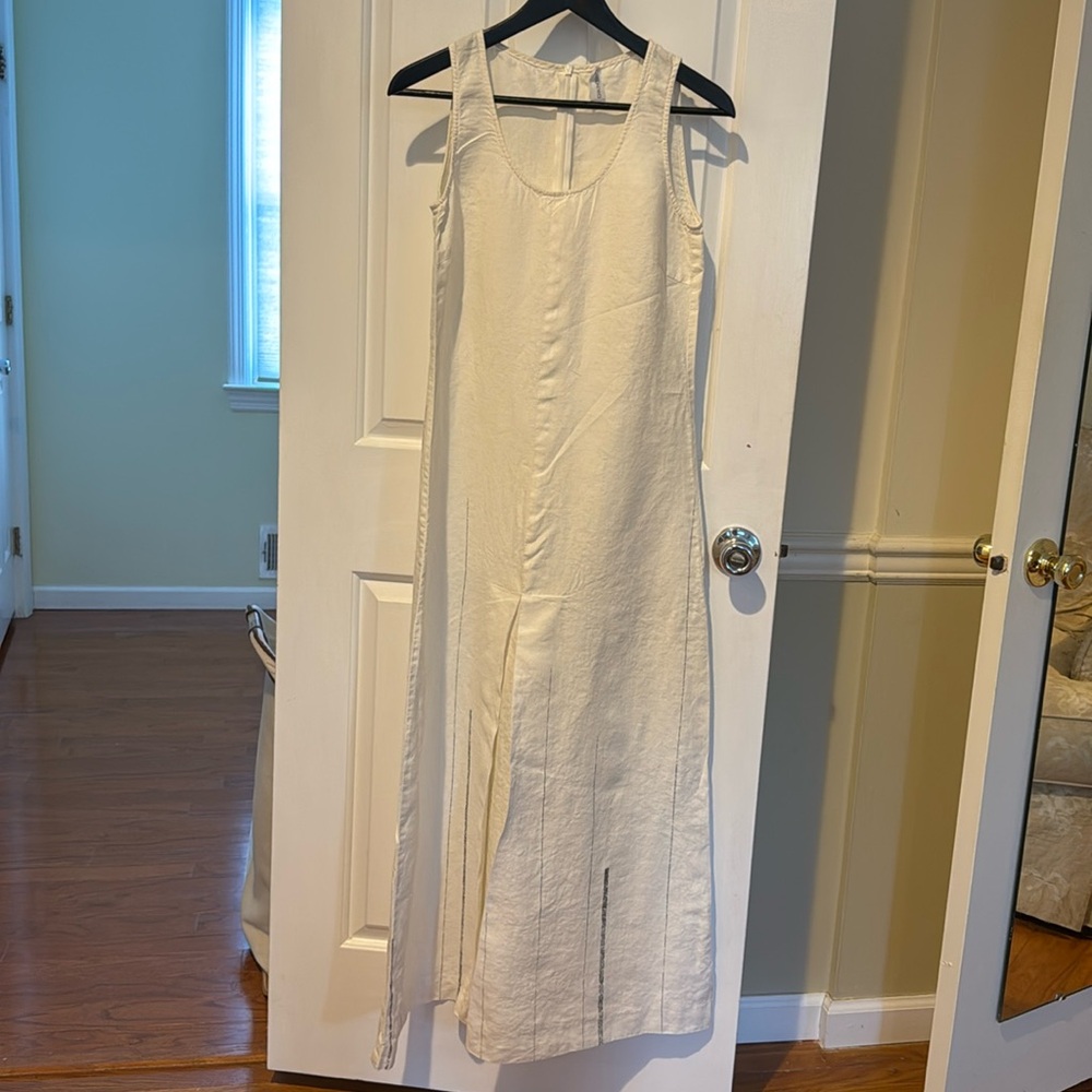 DKNY Pure summer linen maxi dress: size 4 white